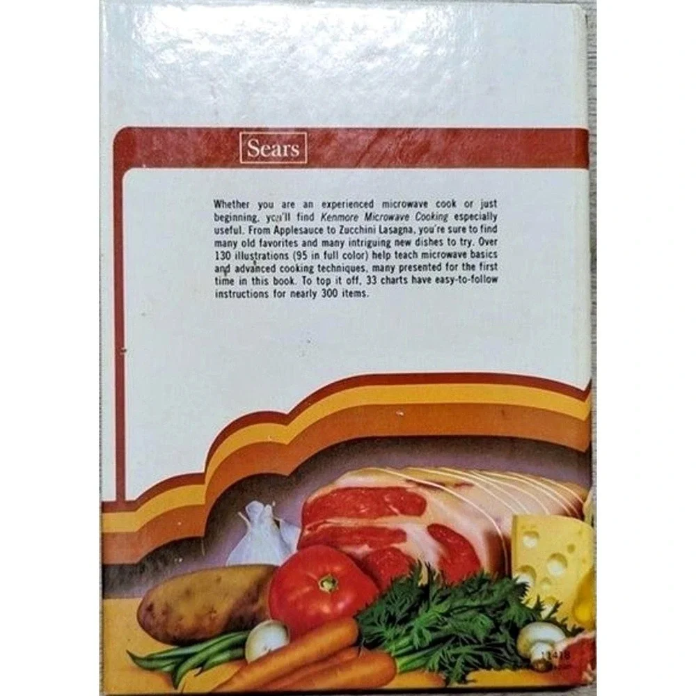 Sears Kenmore Microwave Cooking Cookbook 1981 Hardcover Spiral White Multicolor‎